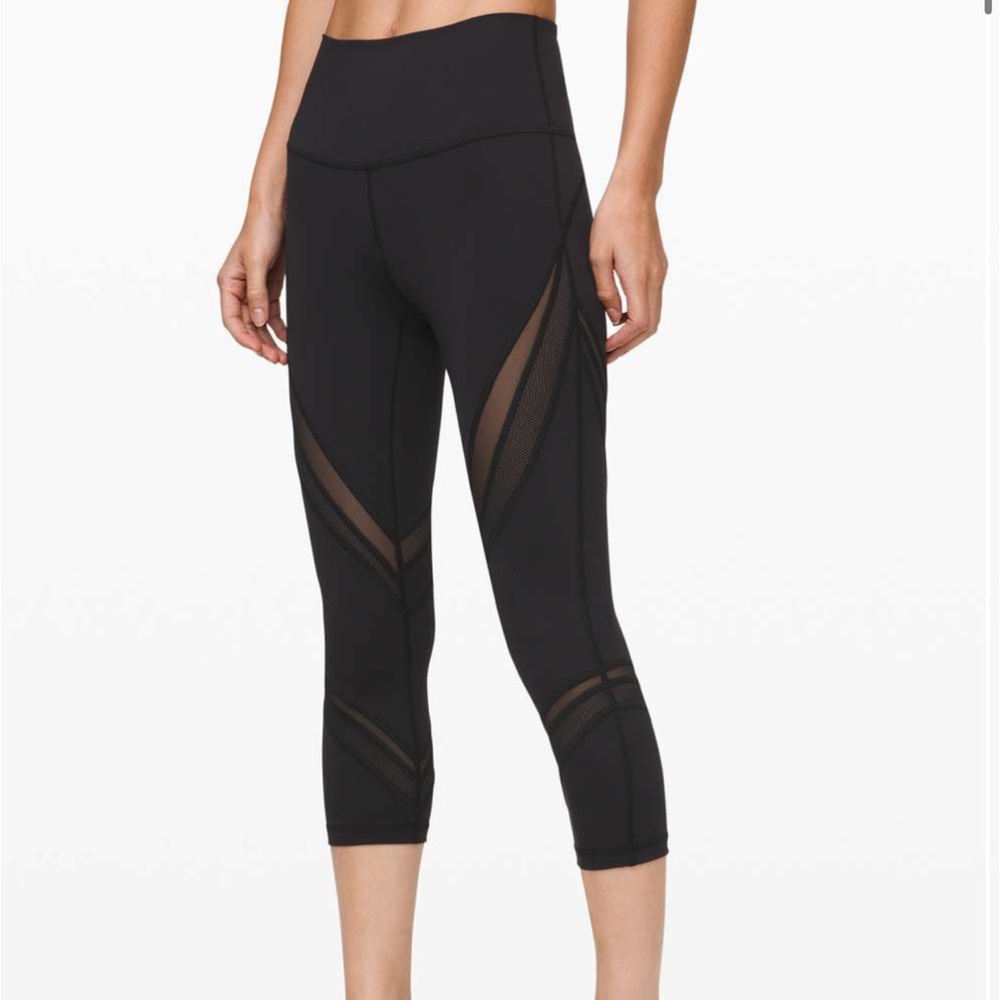 lululemon athletica Black Mesh Detail Leggings